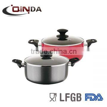 Aluminum non-stick sauce pot with glass lid QD-T009