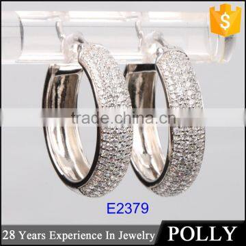 Chinese Jewellery s 925 Silver CZ Sex Hoop Ring Type Earring Factory Wholesale photo-2