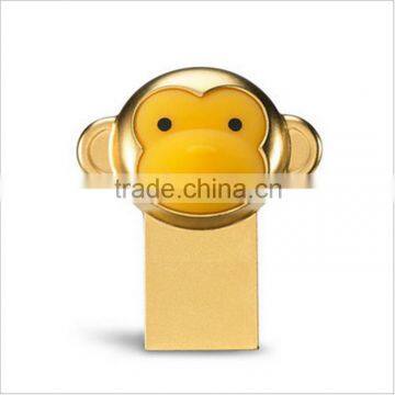 2016 new Exclusive shape Gold Monkey metal USB flash drive