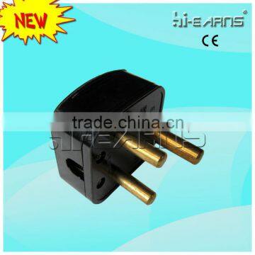 South Africa plug with 3 pins black color