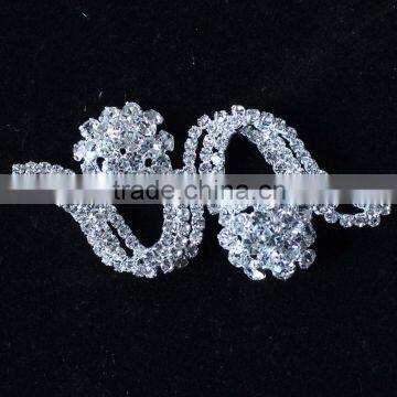 Vintage Gold Alloy Rhinestone Crystal Flower Wedding Bridal Bouquet Brooch Pin photo-4
