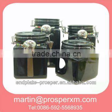 Black Ceramic Canister Set