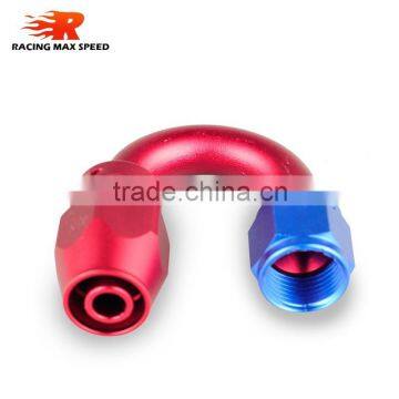 Aluminum Oil Cooler Fitting 180 Degree Resuable Hose End Fuel Line Hose End Fitting Adaptor Blue and Red 40-180-10 photo-6