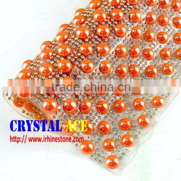 Wholesale Price Heat Transfer Ceramic Stone Mesh Trimming in Colors, Hot Fix Rhinestone Sheets Roll for Bag photo-2