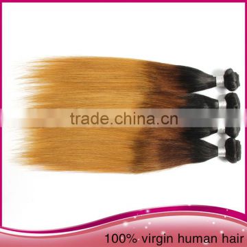 Cheap Wholesale Ombre Remy Straight Hair Colored Hair Straight Brazilian Hair Weave