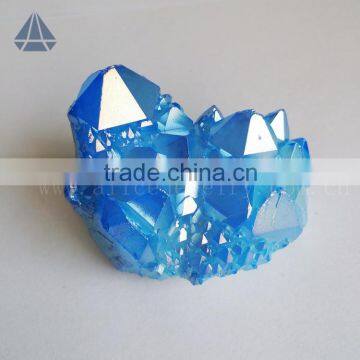 Rock blue aqua aura quartz crystal cluster healing stones cluster                        
                                                Quality Choice