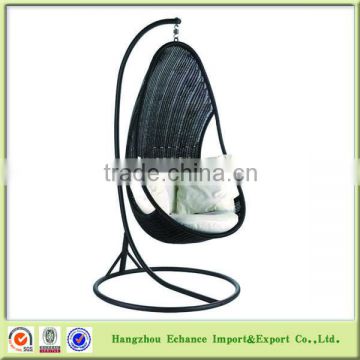 Outdoor furniture poly rattan hanging cocoon swing chair with cushion-FN4121