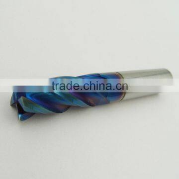 HRC65 4 flutes cnc tools end mills / milling cutters with TiAlN coating