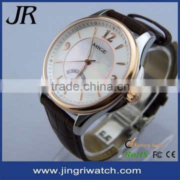 Classical water resistant automatic ,genuine leather strap watch