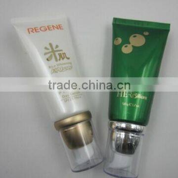 Airless Pump Cap Cosmetic Tube for Face Cleanser /Plastic Tube for Cosmetic Packaging with Airless Pump