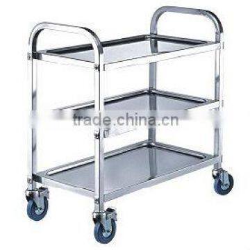 FAYK.PRDL3 FILMA Tea Trolleys-3 Tier Stainless Steel Dining Cart - Square Tube