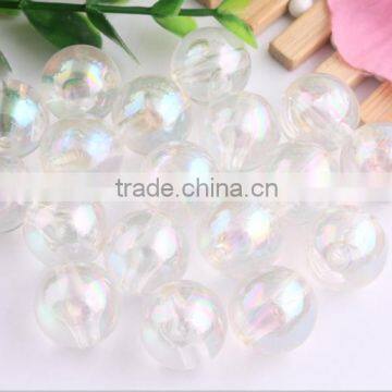 Wholesales Price 10MM to 20MM Stock Round Acrylic AB Effect Transparent Beads for Kids Chunky Necklace Jewelry