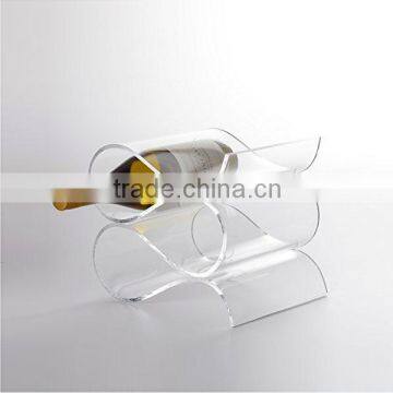 4-Bottle Acrylic Wave Wine Rack