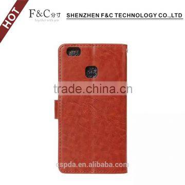 Wholesaler Price 5.2" Card Slots Wallet Cover for Huawei P9 Mobile Phone Genuine Leather Case photo-3