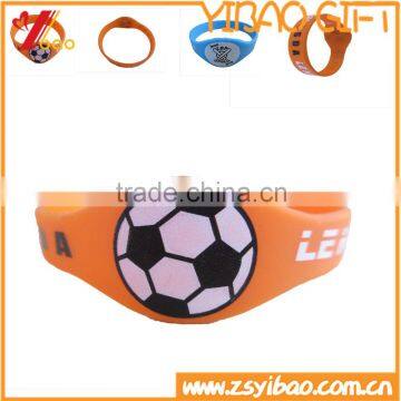 Sports Theme Silicone Wristband With Filled Color