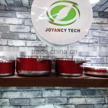 Red Aluminum Non-stick Saucepan Sauce Cooking Noodle Pasta Soup Pot With Glass Lid photo-2