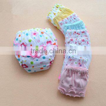 Custom baby girls cartoon lace cotton underpants, inflatable underpants, kids underwear