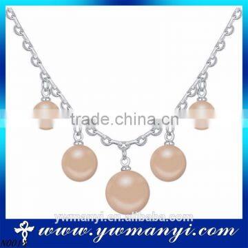 2016 colorful shining Factory price rhinestone exquisite pink pearl necklace made in korea N0014