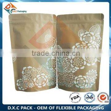 Eco Friendly Zip Lock Tear Notch Brown Paper Food Packaging photo-4
