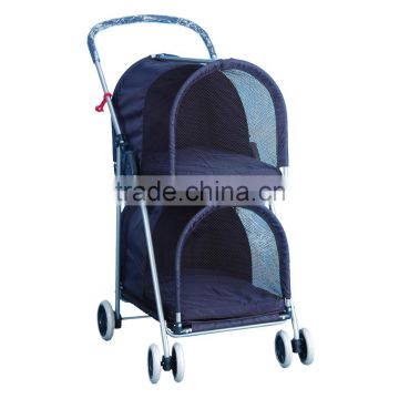 Blue Double Deck Pet Stroller