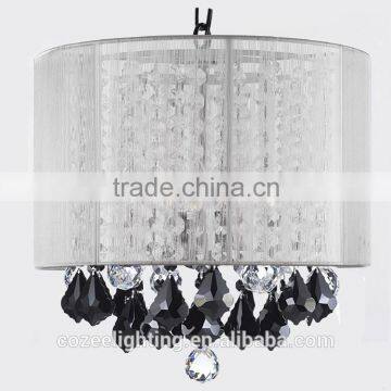  Express Modern Black Crystal Chandelier Pendant Hanging Light with Fabric Shade CZ1059/3W