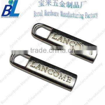 Normal embossed logo custom metal zipper pull