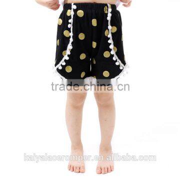 2016 Wholesale Children's Boutique Tank Top Home Wear Set Kids Clothes Set Gold Dot Shorts Baby Girl Outfit photo-6
