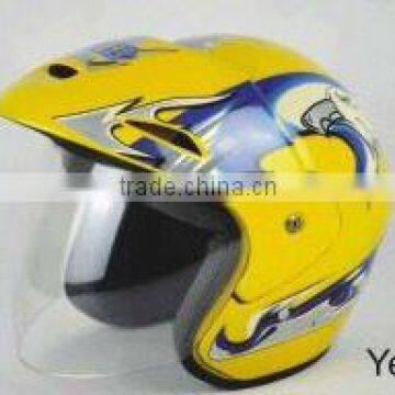 Prowel Bright Yellow Racing Open Face Helmets/Kids Helmets / Motorcycle Helmets