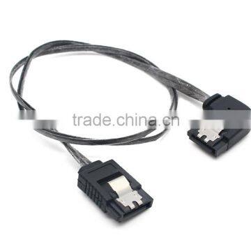 High speed SATA 3.0 7pin latching straight to angle SATA cable