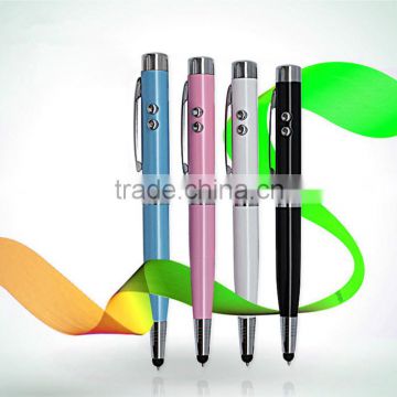 6 in 1 muliti founction led laser pen with stylus , high quality gift pen