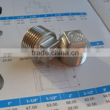 type ss316 stainless steel square plug pipe fitting