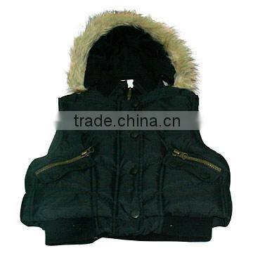 Trendy lady's winter vest with hood