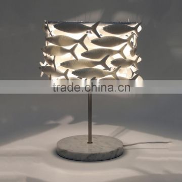 Modern Ceramic Glass Fish Table Lamps for Kid's Room / Reading Room