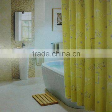 First-class plastic shower curtain with printed pattern