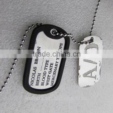 2015 New Gangsta strong stainless steel dog chain Dog Tag Necklace 27" Ball Chain