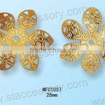 Gold Flower Bead caps