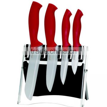 knife block sets set of 4pcs white blade ceramic knife set