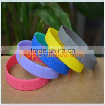 Custom Say it Fight it Cure it Medical Alert Silicone Wristband Bracelet photo-3