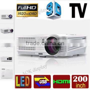 LED Projector Multimedia White HD 1080P 1024*600 2600Lumens LCD HDMI Laptop USB for Home Theater Cinema Movie Game Effect