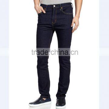 Men's high quality denim jeans clean drak blue wash skinny legging jean pants slim fit men fashion leisure jeans male