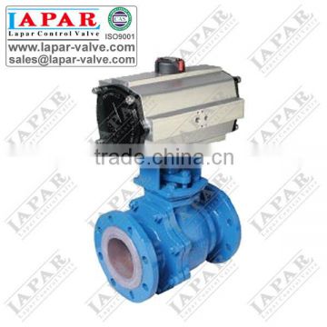 LPA19 Teflon Lined Ball Valve Pneumatic Actuator for Acids, alkalis, strong oxidizing agents