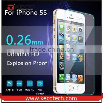 2015 Wholesale Tempered Glass Screen Protector For iPhone 5/5S/5C Anti Scratch