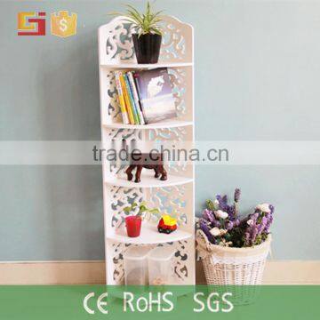 Popular white five tiers bathroom plastic corner shelf