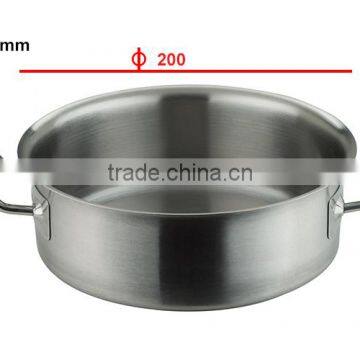 Hotel Restaurant Competitve Factory Price Low Body Commercial Stainless Steel Soup Pot With Double-ply Botttom for Kitchen Equip photo-2
