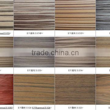 Embossed Wood Grain pvc engineered ash woodwood veneer 3mm