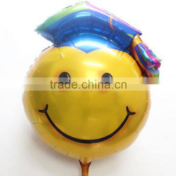 Graduate Smiling Face Foil Helium Balloons for Kids Birthday Decoration photo-2
