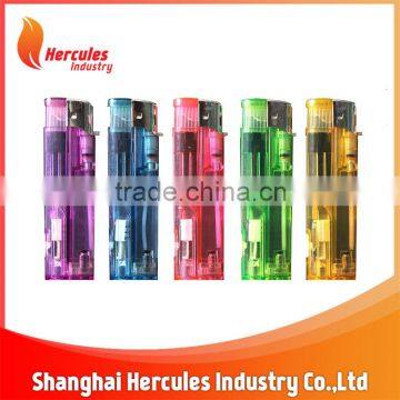 Piezo Electronic Refillable Plastic Flame Lighter With LED Light HL-09206T