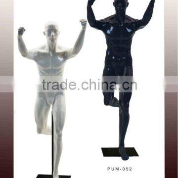 full body male sports mannequin glossy white/black