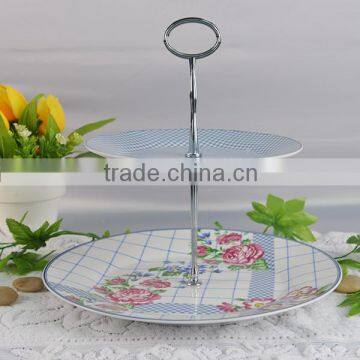 wholesale porcelain tableware ribbon birthday ceramic cake stand