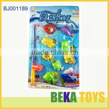 Hot summer toys happy kids toy funny magentic plastic fishing toys small kids fishing game toy